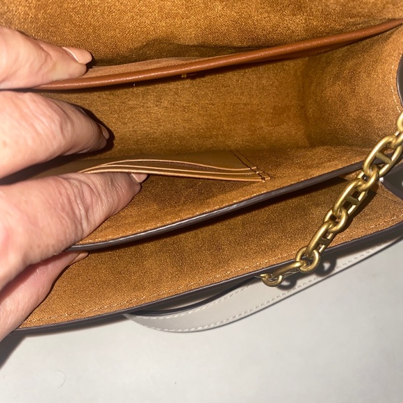 COACH Beat Crossbody Leather Chain Clutch Chalk NWT $325 - Picture 10 of 11